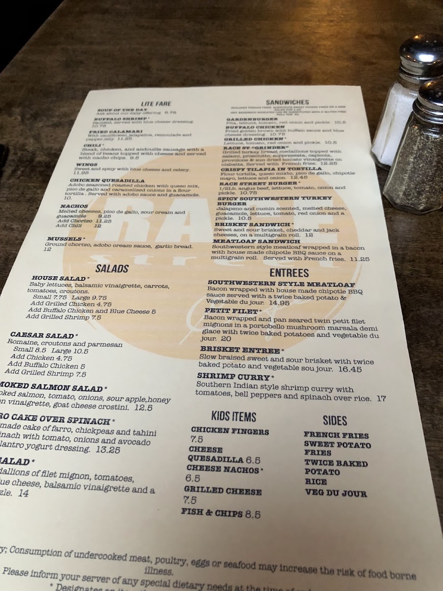 Race Street Cafe Menu - Image 5